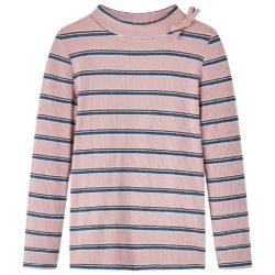 T-skjorte for barn med lange ermer lyserosa 128