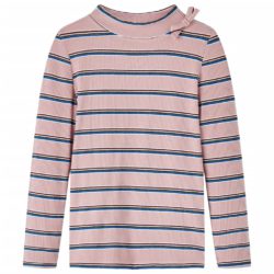 T-skjorte for barn med lange ermer lyserosa 140