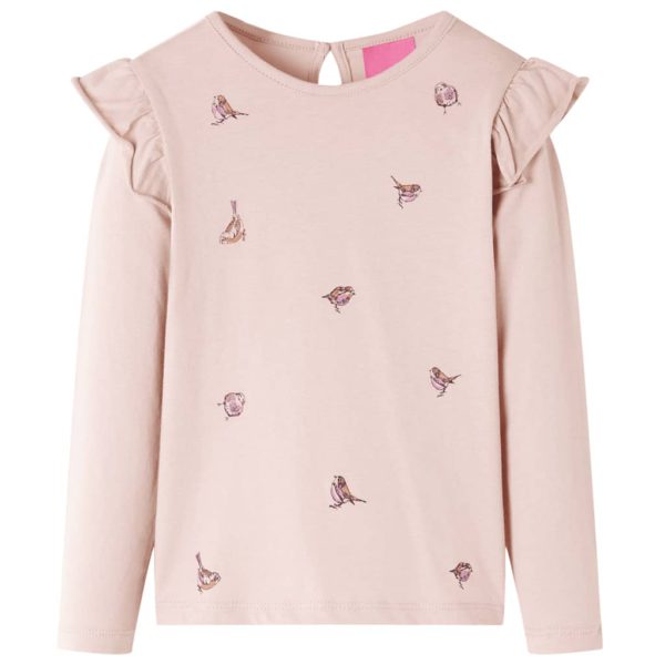 T-skjorte for barn med lange ermer rosa 116