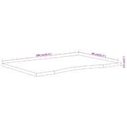 Skrivebordsplate 100x80x2,5 cm rektangulær heltre akasie