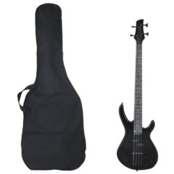 vidaXL Elektrisk bassgitar for nybegynnere med veske svart 4/4 46″