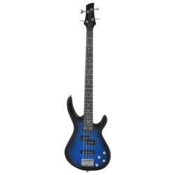 vidaXL Elektrisk bassgitar for nybegynnere med veske blå svart 4/4 46″