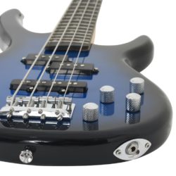 vidaXL Elektrisk bassgitar for nybegynnere med veske blå svart 4/4 46″