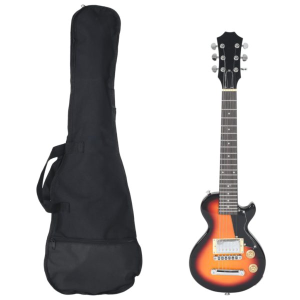 vidaXL Elektrisk gitar for barn med veske brun og svart 3/4 30″