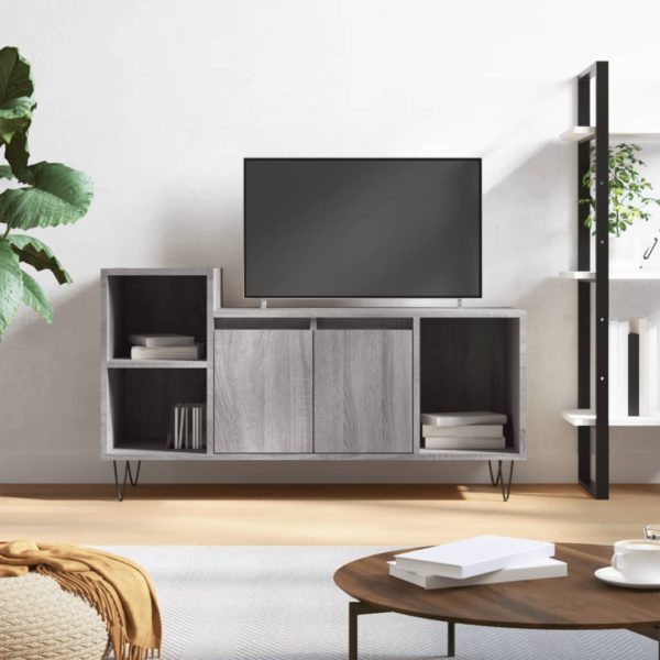 vidaXL TV-benk grå sonoma 100x35x55 cm konstruert tre