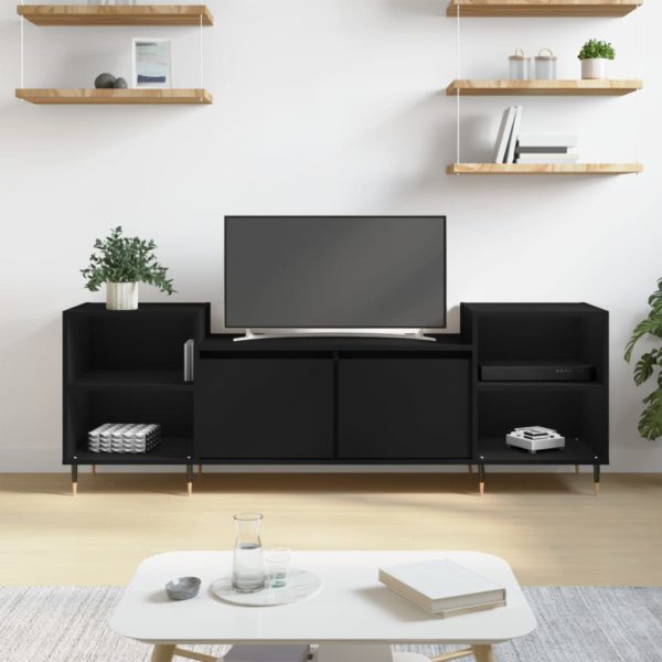 TV-benk svart 160x35x55 cm konstruert tre