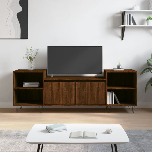 TV-benk brun eik 160x35x55 cm konstruert tre