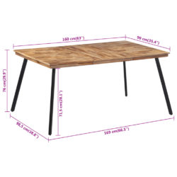 Spisebord 169×98,5×76 cm heltre teak