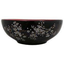 vidaXL Benkeservant svart og rød rund Φ41×14 cm keramikk