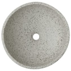 vidaXL Benkeservant grå rund Φ41×14 cm keramikk