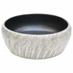 vidaXL Benkeservant svart og grå rund Φ41×14 cm keramikk