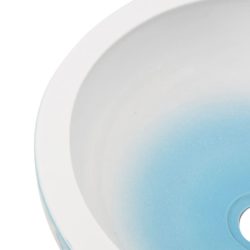 vidaXL Benkeservant hvit og blå rund Φ41×14 cm keramikk