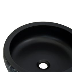 vidaXL Benkeservant svart og blå rund Φ41×14 cm keramikk