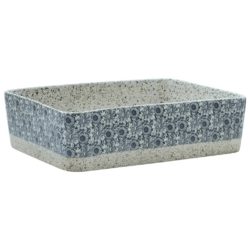 Benkeservant grå og blå rektangulær 46×35,5×13 cm keramikk