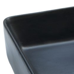 Benkeservant svart rektangulær 46×35,5×13 cm keramikk
