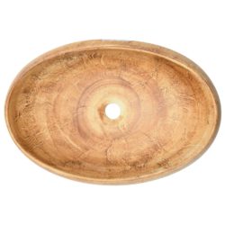 Benkeservant brun oval 59x40x15 cm keramikk