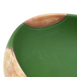 Benkeservant grønn og brun oval 59x40x15 cm keramikk