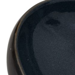 vidaXL Benkeservant svart og blå oval 59x40x15 cm keramikk