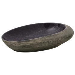 vidaXL Benkeservant lilla og grå oval 59x40x14 cm keramikk