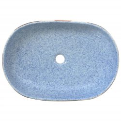 Benkeservant flerfarget oval 59x40x14 cm keramikk