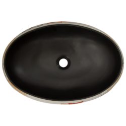 Benkeservant flerfarget oval 59x40x15 cm keramikk