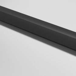 Innerdør slank svart 76×201,5 cm herdet glass og aluminium