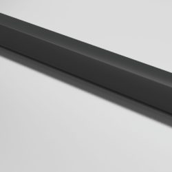 Innerdør slank svart 83×201,5 cm herdet glass og aluminium