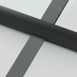 vidaXL Innerdør slank svart 76×201,5 cm herdet glass og aluminium