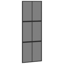 Skyvedør svart 76×205 cm herdet glass og aluminium
