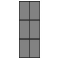 Skyvedør svart 76×205 cm herdet glass og aluminium