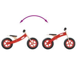 Balansesykkel for barn med luftdekk 2-i-1 rød