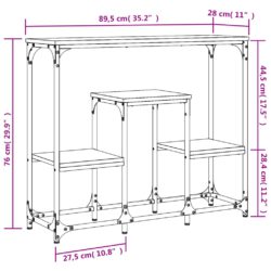 Konsollbord grå sonoma 89,5x28x76 cm konstruert tre