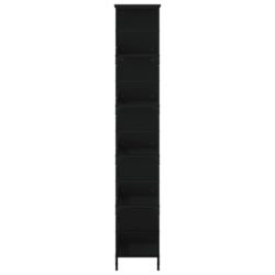 Bokhylle svart 78,5x33x188,5 cm konstruert tre