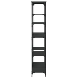 Bokhylle svart 99×35,5×176 cm konstruert tre og jern
