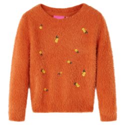 Barnegenser strikket brent oransje 104