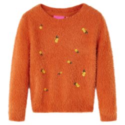 Barnegenser strikket brent oransje 116