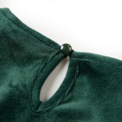 Bluse for barn med volanger mørkegrønn 116