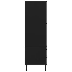 Garderobe SENJA rotting utseende svart 90x55x175 cm heltre furu
