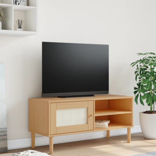 vidaXL TV-benk SENJA rotting-utseende brun 106x40x49 cm heltre furu