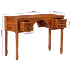 Skrivebord med skuffer 110x50x76 cm heltre akasie