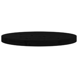 Bordplate rund svart Ø50×3 cm heltre furu