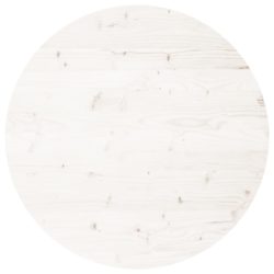Bordplate rund hvit Ø70×3 cm heltre furu