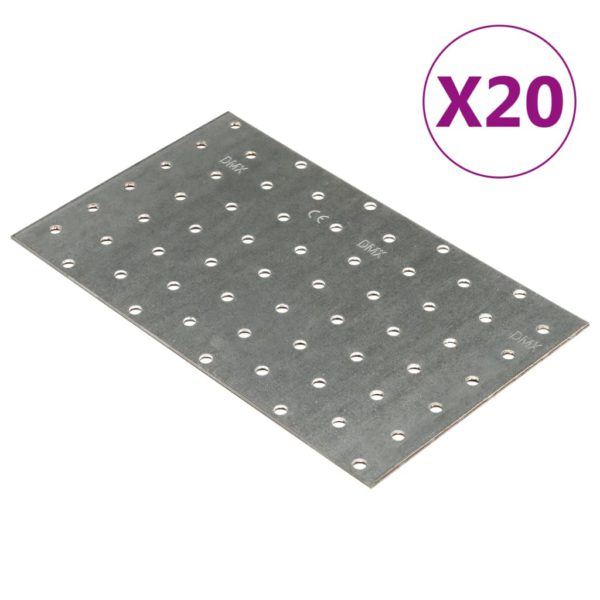 vidaXL Perforerte plater 20 stk 2 mm 200×120 mm galvanisert stål