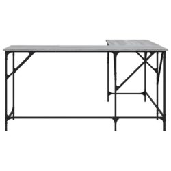 Skrivebord grå sonoma 149x149x75 cm konstruert tre