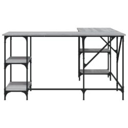 Skrivebord grå sonoma 139x139x75 cm konstruert tre