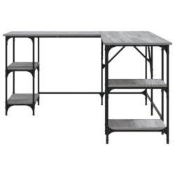 Skrivebord grå sonoma 139x139x75 cm konstruert tre