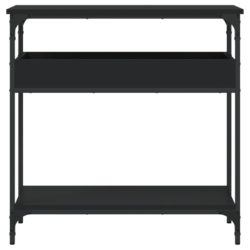 Konsollbord med hylle svart 75x29x75 cm konstruert tre