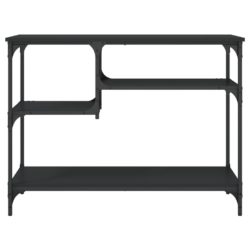 Konsollbord med hyller svart 100x35x75 cm