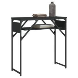 Konsollbord med hylle svart 75x30x75 cm konstruert tre