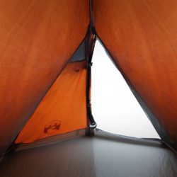 Campingtelt 2 personer grå og oransje 267x154x117 cm 185T taft